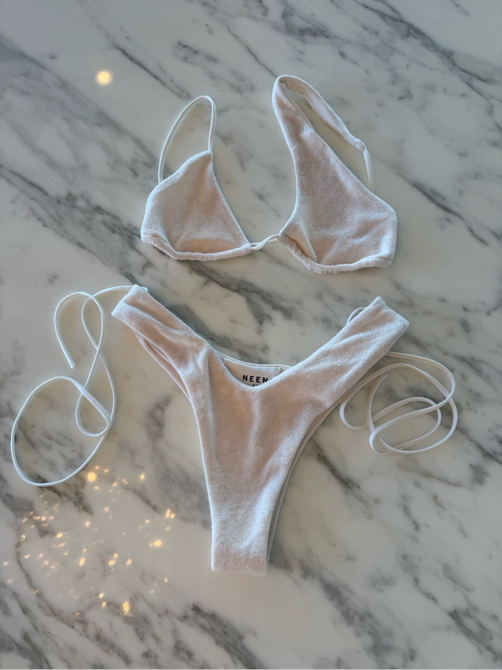 NEENA Creme Textured Bikini Set, never worn
